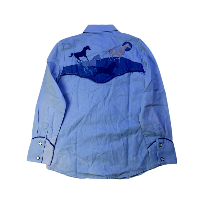 A Blue Long Sleeve Shirts from Stella McCartney in size 6T for girl. (Back View)