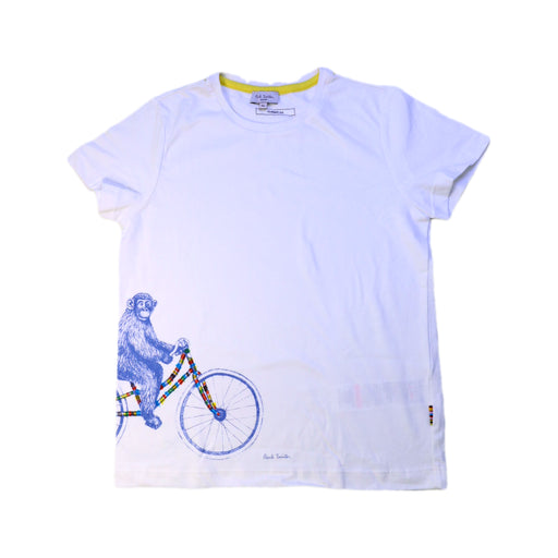 A White Short Sleeve T Shirts from Paul Smith in size 6T for boy. (Front View)