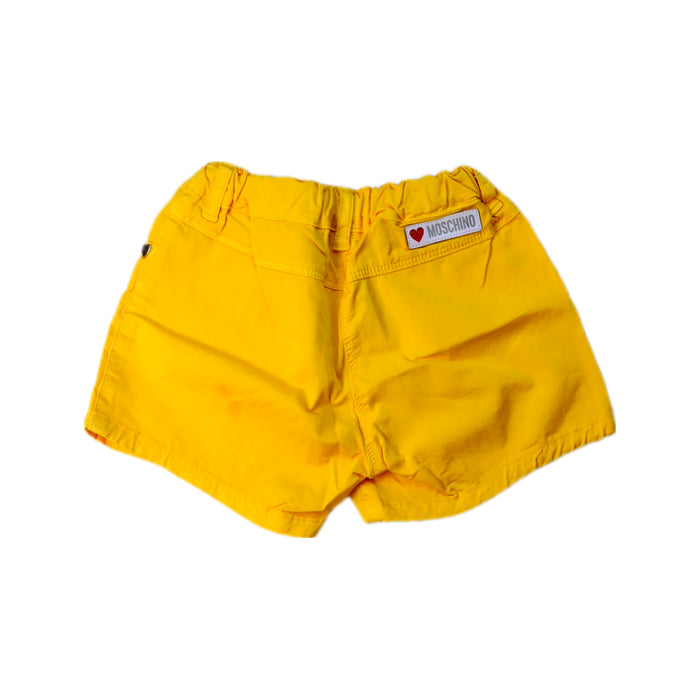 A Yellow Shorts from Moschino in size 6T for girl. (Back View)