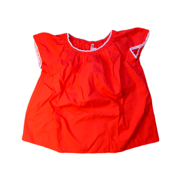 A Red Short Sleeve Tops from Bonpoint in size 6T for girl. (Front View)