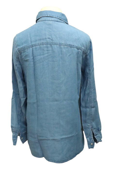 A Blue Long Sleeve Shirts from Isabella Oliver in size Maternity-XS for maternity. (Back View)