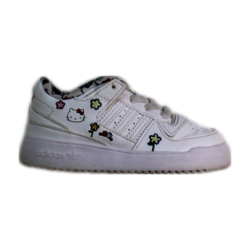 A White Sneakers from Adidas in size 18-24M for girl. (Front View)