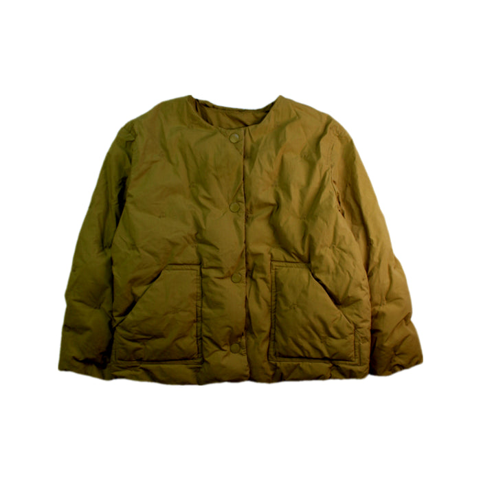 A Brown Puffer/Quilted Jackets from Bonpoint in size 8Y for neutral. (Front View)