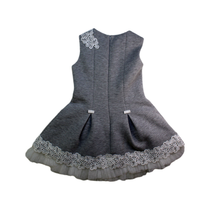 A Grey Sleeveless Dresses from Nicholas & Bears in size 6T for girl. (Back View)