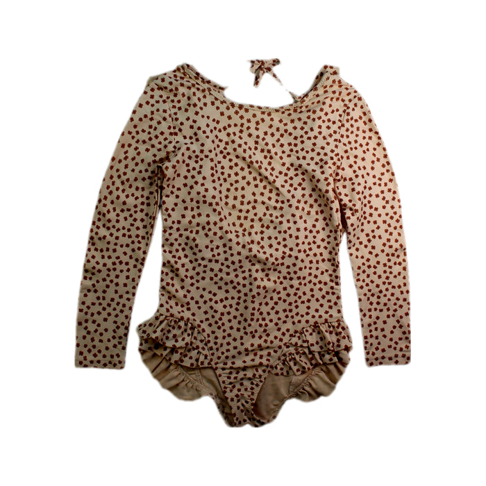A Beige Swimsuits from Konges Sløjd in size 4T for girl. (Front View)