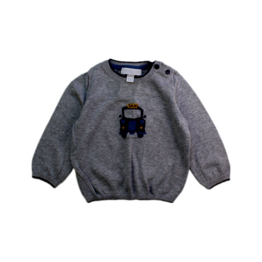 A Grey Buttoned Sweatshirts from The Little White Company in size 6-12M for boy. (Front View)