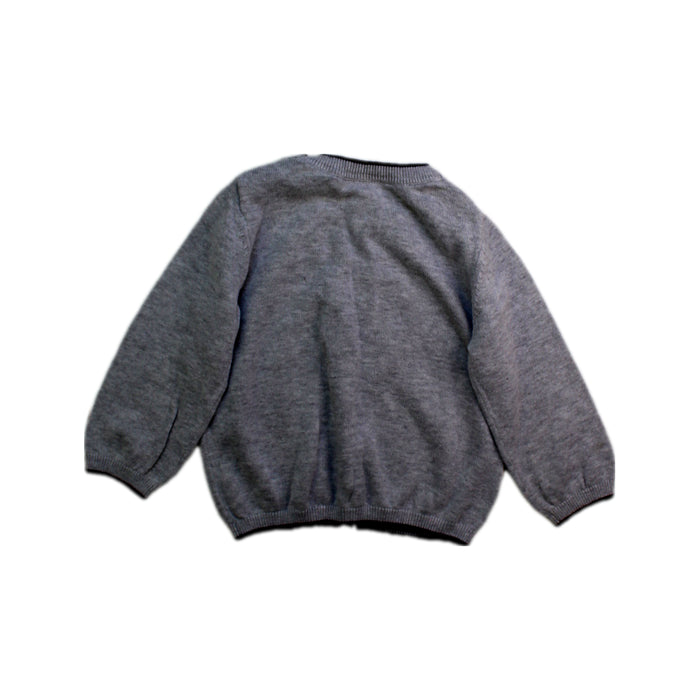 A Grey Buttoned Sweatshirts from The Little White Company in size 6-12M for boy. (Back View)
