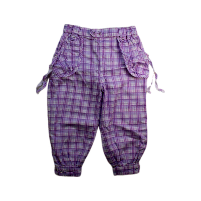 A Purple Casual Pants from Le Petit Pois in size 3T for girl. (Front View)