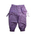 A Purple Casual Pants from Le Petit Pois in size 3T for girl. (Front View)