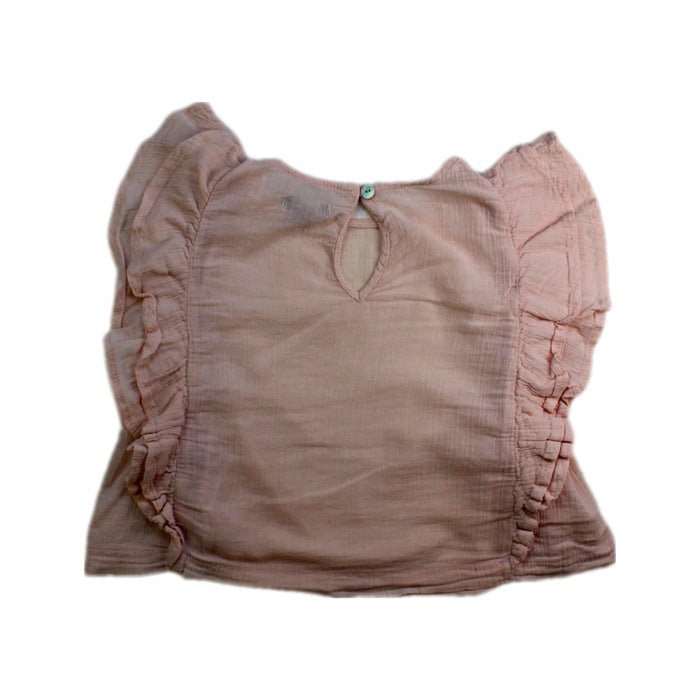 A Peach Sleeveless Tops from Emile et Ida in size 2T for girl. (Back View)