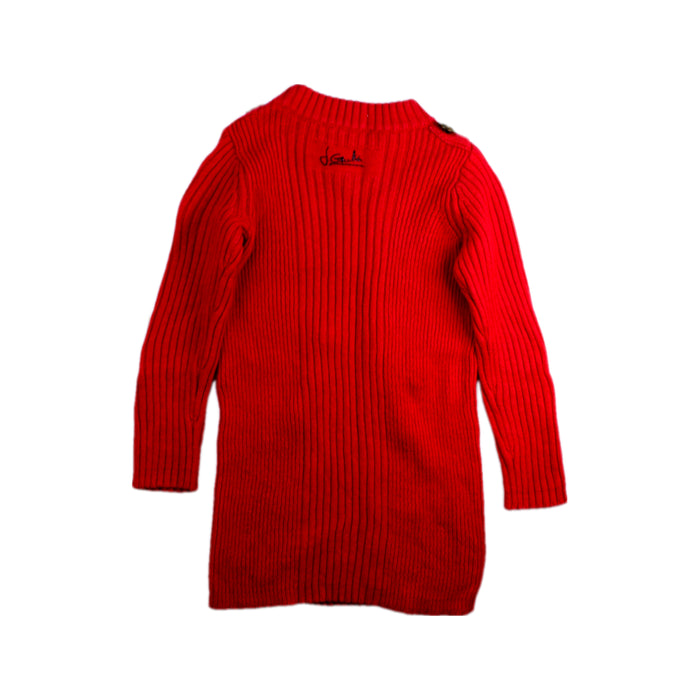 A Red Sweater Dresses from Junior Gaultier in size 4T for girl. (Back View)