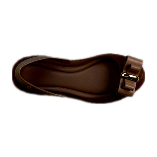 A Brown Flats from Melissa in size 6T for girl. (Front View)