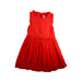 A Red Sleeveless Dresses from Petit Bateau in size 6T for girl. (Front View)