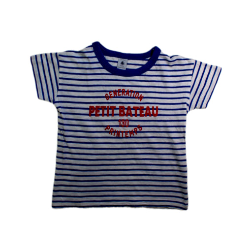 A Blue Short Sleeve T Shirts from Petit Bateau in size 6T for neutral. (Front View)