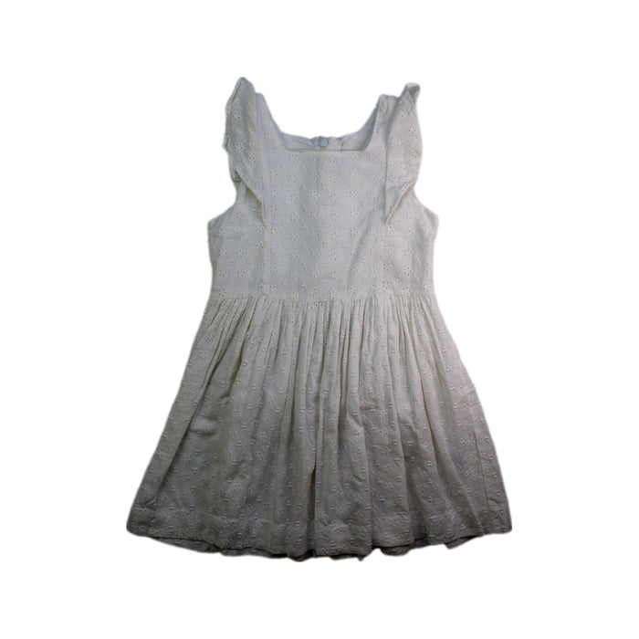 A White Sleeveless Dresses from Petit Bateau in size 6T for girl. (Front View)