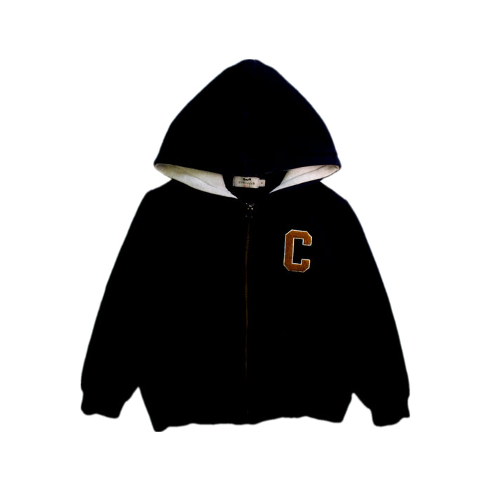 A Black Hooded Sweatshirts from Cyrillus in size 4T for boy. (Front View)