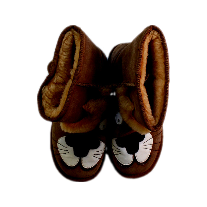 A Brown Winter Boots from EMU Australia in size 6T for boy. (Back View)