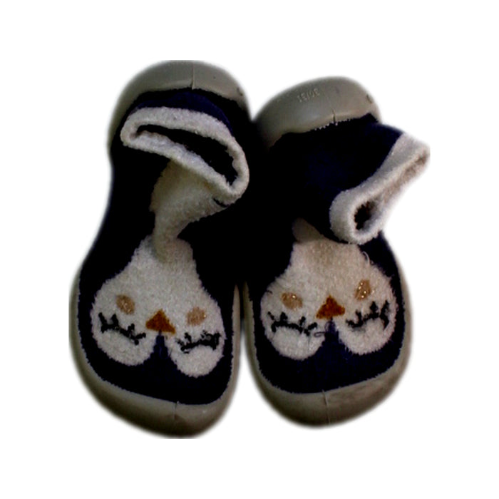 A Black Slippers from Collegien in size 6T for girl. (Back View)