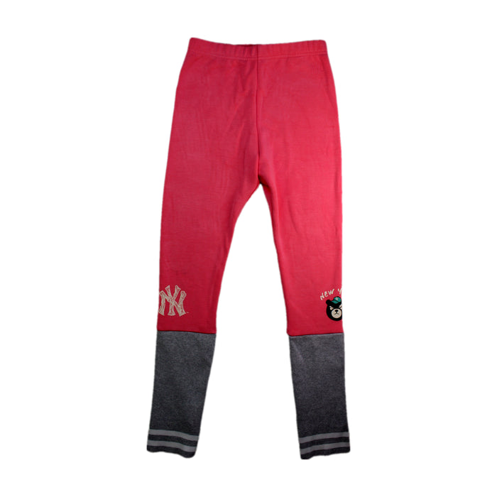 A Pink Leggings from MLB in size 11Y for girl. (Front View)