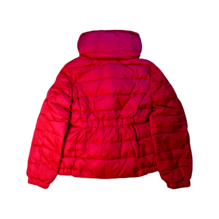 A Red Puffer/Quilted Jackets from Moncler in size 6T for girl. (Back View)