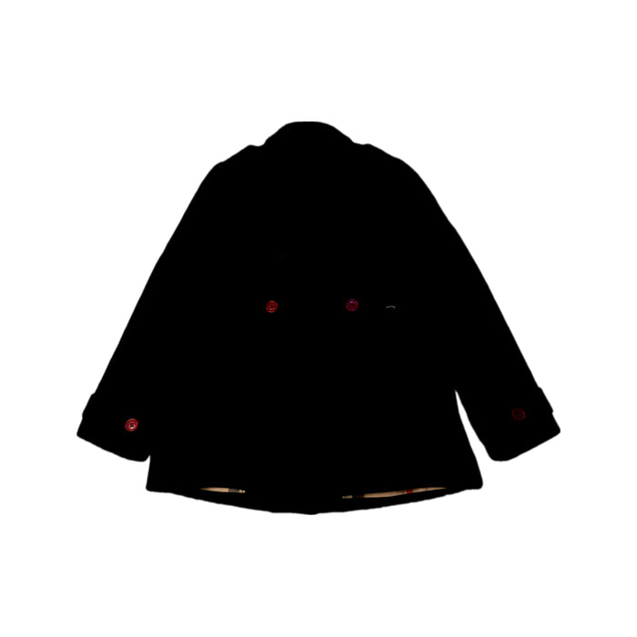 A Black Coats from Burberry in size 6T for girl. (Back View)