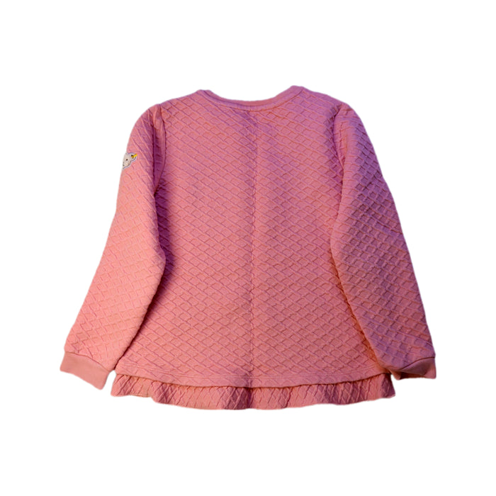 A Pink Long Sleeve Tops from Steiff in size 6T for girl. (Back View)