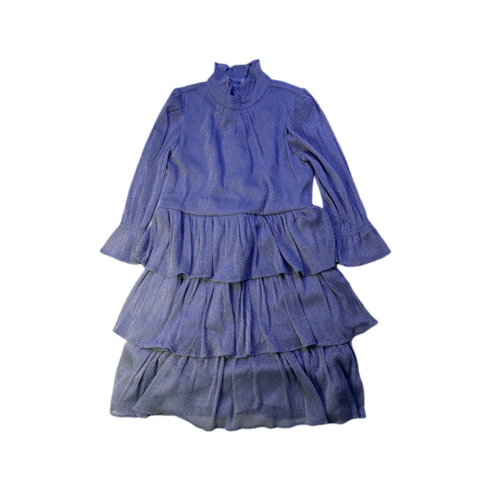 A Blue Long Sleeve Dresses from Janie & Jack in size 6T for girl. (Front View)