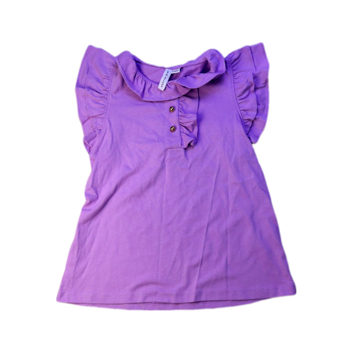 A Purple Sleeveless Tops from Janie & Jack in size 6T for girl. (Front View)