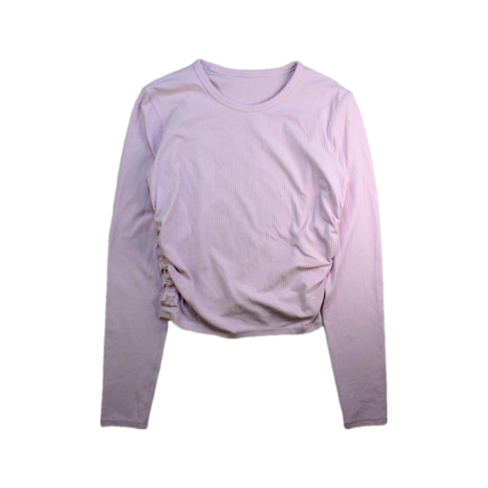 A Pink Long Sleeve Tops from Lululemon in size 7Y for girl. (Front View)