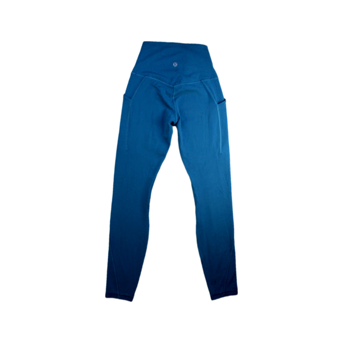 A Blue Active Pants from Lululemon in size 7Y for girl. (Back View)