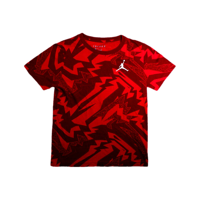 A Red Short Sleeve T Shirts from Air Jordan in size 10Y for boy. (Front View)