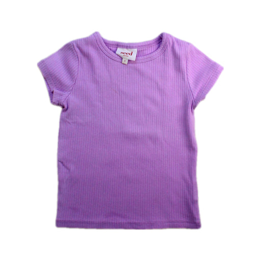 A Purple Short Sleeve T Shirts from Seed in size 3T for girl. (Front View)