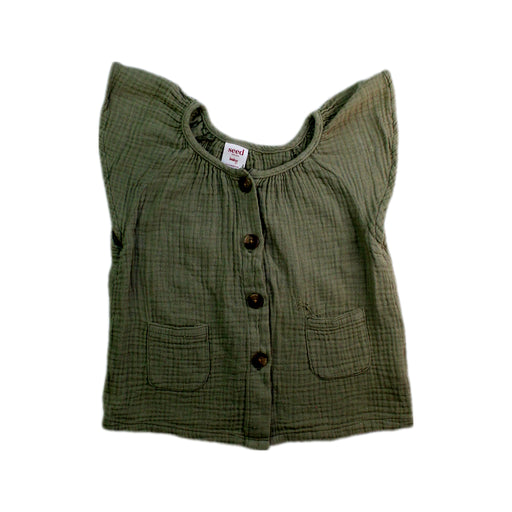 A Green Sleeveless Shirts from Seed in size 6-12M for girl. (Front View)
