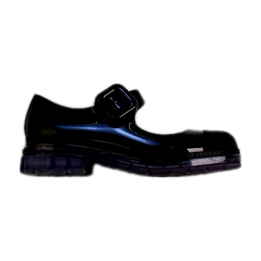 A Black Flats from Mini Melissa in size 7Y for girl. (Front View)