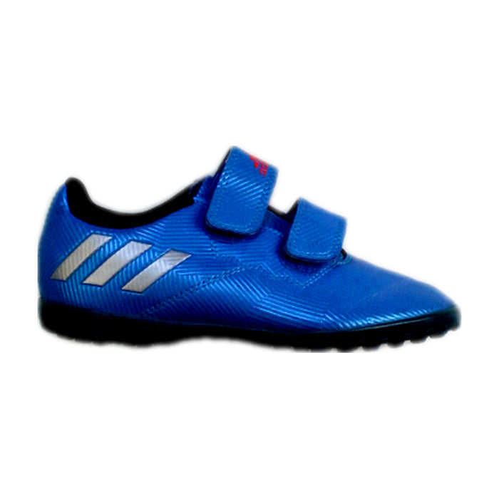 A Blue Cleats/Soccer Shoes from Adidas in size 5T for boy. (Front View)