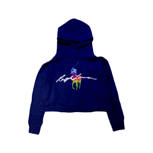 A Navy Hooded Sweatshirts from Polo Ralph Lauren in size 3T for girl. (Front View)