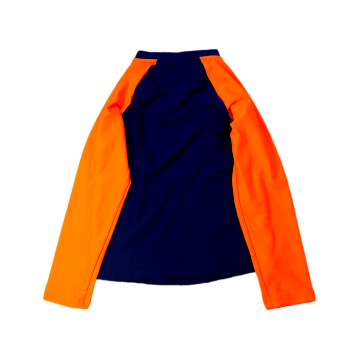 A Navy Rash Guards from Sunuva in size 5T for girl. (Back View)