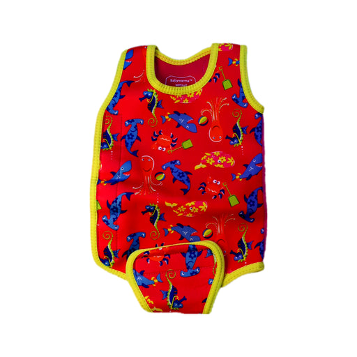 A Red Swimsuits from Konfidence in size 6-12M for girl. (Front View)