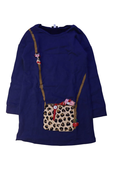 A Navy Long Sleeve Dresses from Little Marc Jacobs in size 6T for girl. (Back View)