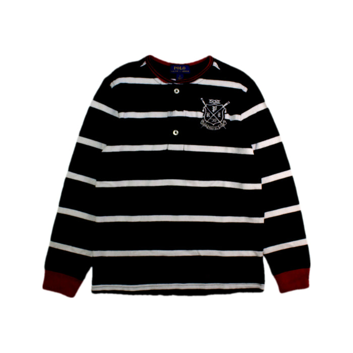 A Black Long Sleeve Polos from Polo Ralph Lauren in size 6T for boy. (Front View)