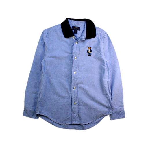 A Blue Long Sleeve Shirts from Polo Ralph Lauren in size 7Y for boy. (Front View)