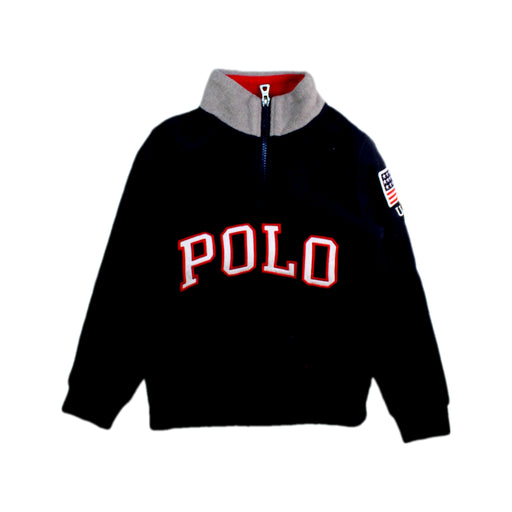 A Black Zippered Sweatshirts from Polo Ralph Lauren in size 7Y for boy. (Front View)