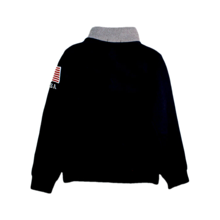 A Black Zippered Sweatshirts from Polo Ralph Lauren in size 7Y for boy. (Back View)