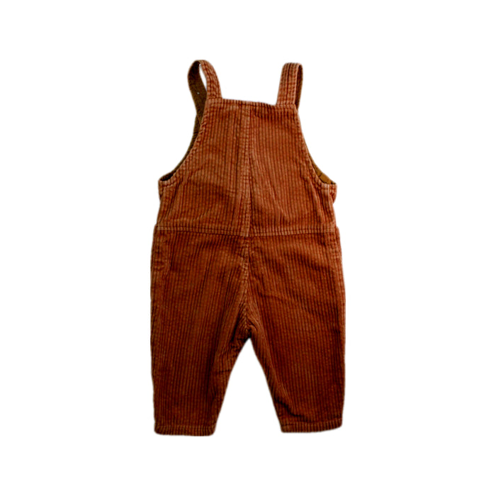 A Brown Long Overalls from Seed in size 3-6M for boy. (Back View)