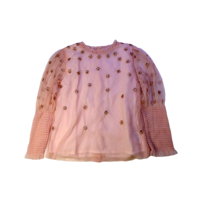 A Pink Long Sleeve Tops from Velveteen in size 8Y for girl. (Front View)