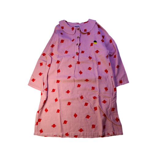 A Pink Long Sleeve Dresses from Bobo Choses in size 6T for girl. (Front View)