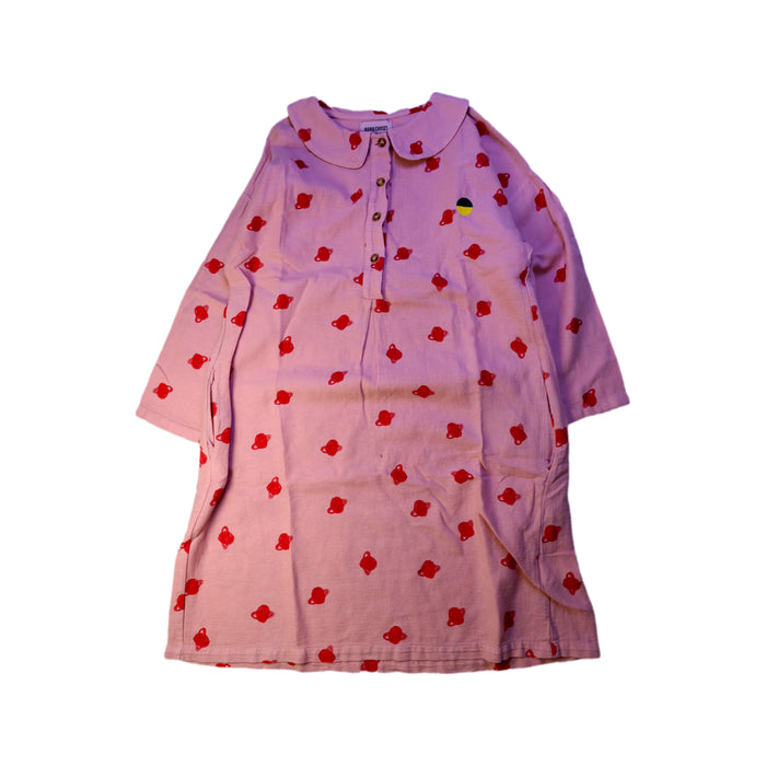A Pink Long Sleeve Dresses from Bobo Choses in size 6T for girl. (Front View)