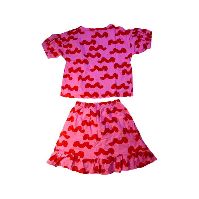 A Pink Skirt Sets from Bobo Choses in size 6T for girl. (Back View)
