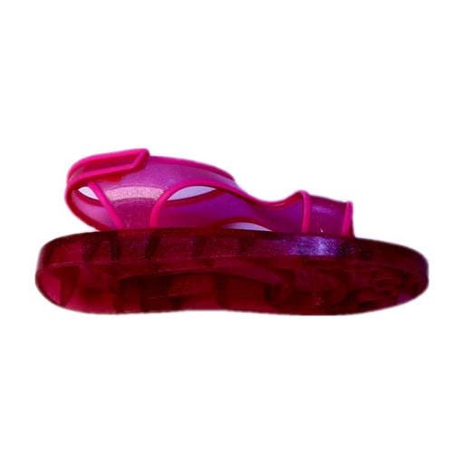 A Pink Sandals from Mini Melissa in size 7Y for girl. (Front View)