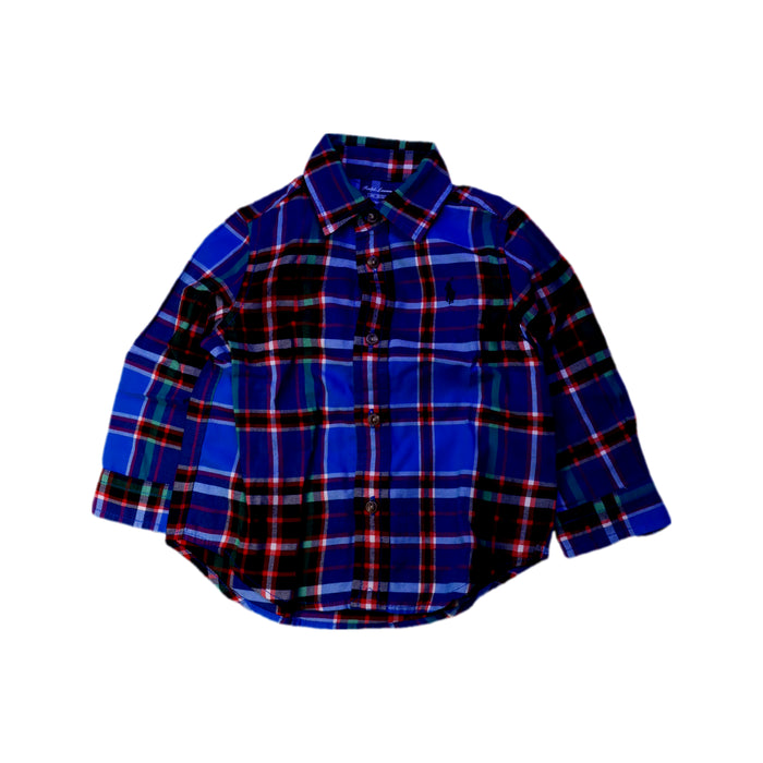 A Blue Long Sleeve Shirts from Ralph Lauren in size 12-18M for boy. (Front View)